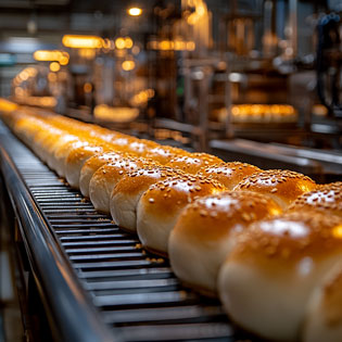 viennoiseries sur une chaîne de production